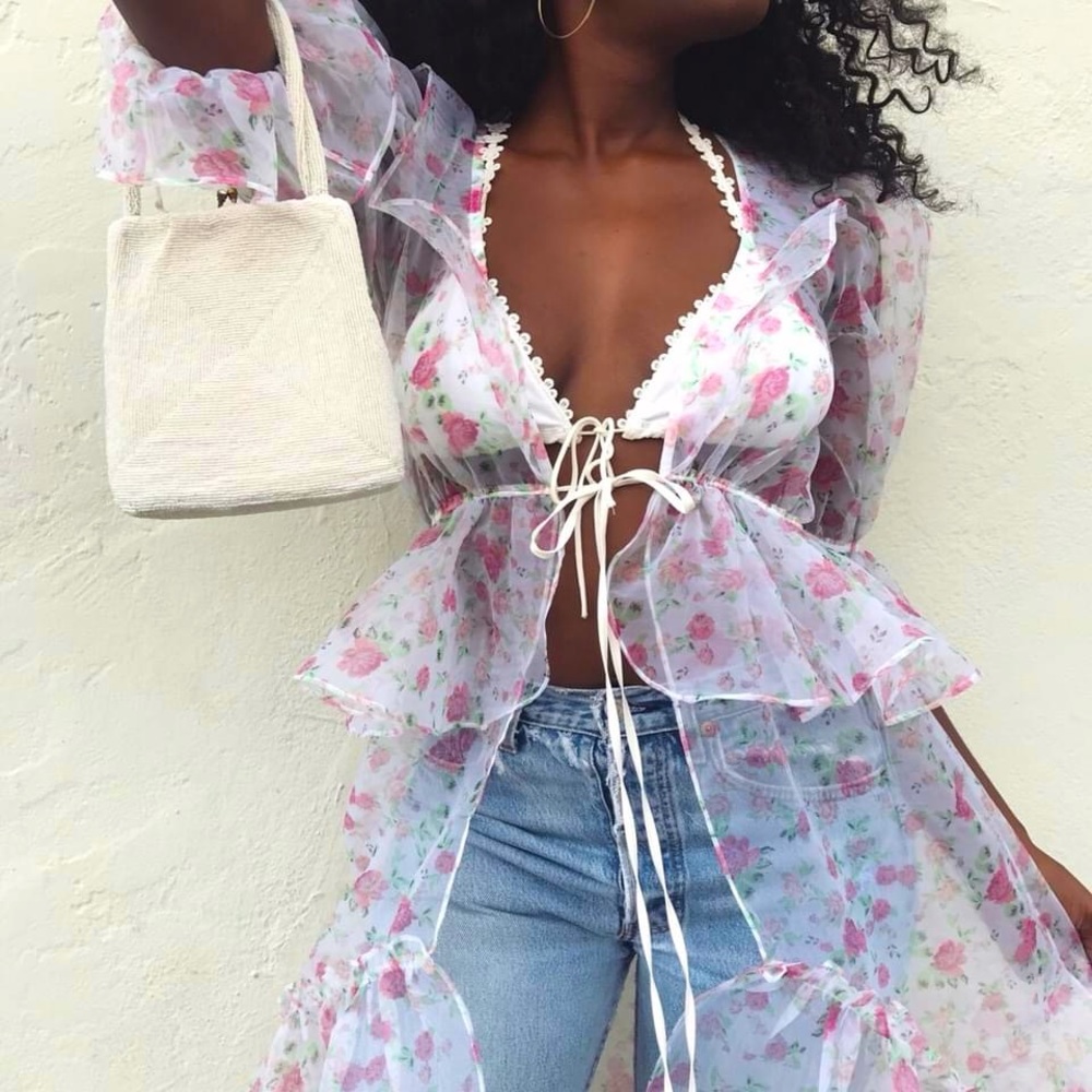 For Love and Lemons floral duster